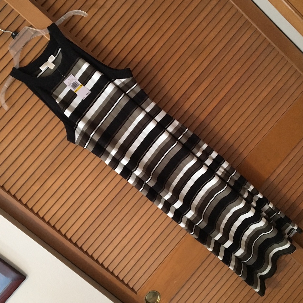 Michael Kors striped sleeveless tank dress